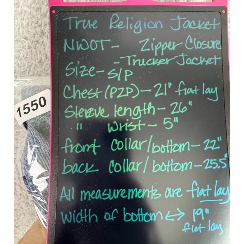 NWOT True Religion Denim 2012 Trucker Jacket S 50s Style Zip Classic American - Picture 13 of 14